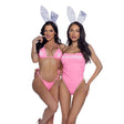 PlayBoy Pink 1 Pc Swimsuit with Ruched Side Ties & Removable Clear Straps - Lingerie