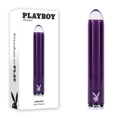 Playboy Pleasure AMETHYST - Glass Tipped Mini Vibrator - BULLETS & EGGS