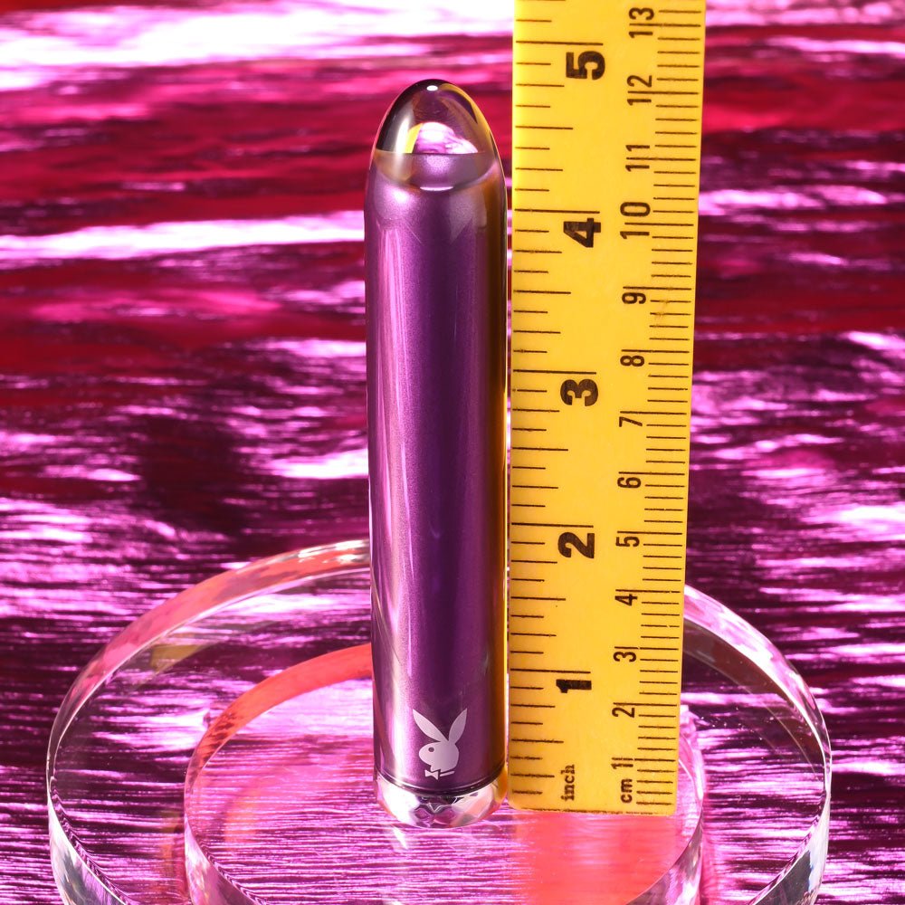 Playboy Pleasure AMETHYST - Glass Tipped Mini Vibrator - BULLETS & EGGS