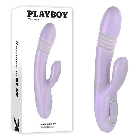 Playboy Pleasure BUMPING BUNNY - Opal 22.9 cm USB Rechargeable Thrusting & Warming Rabbit Vibrator - VIBRATORS