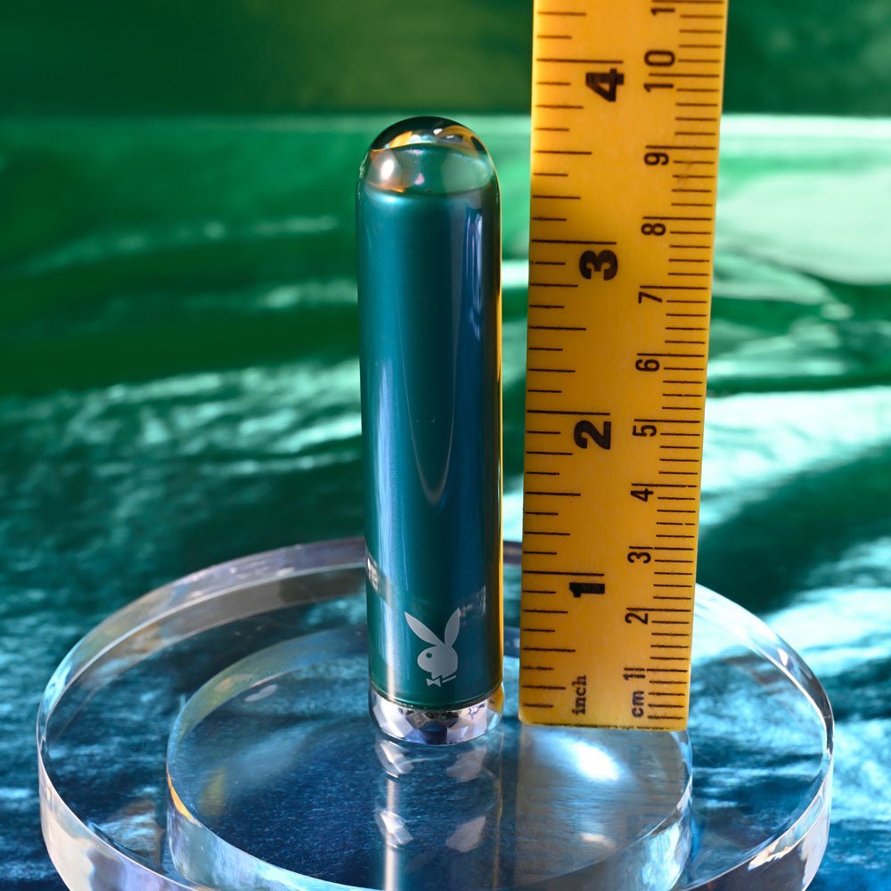 Playboy Pleasure EMERALD - USB Rechargeable Glass Tipped Bullet - BULLETS & EGGS
