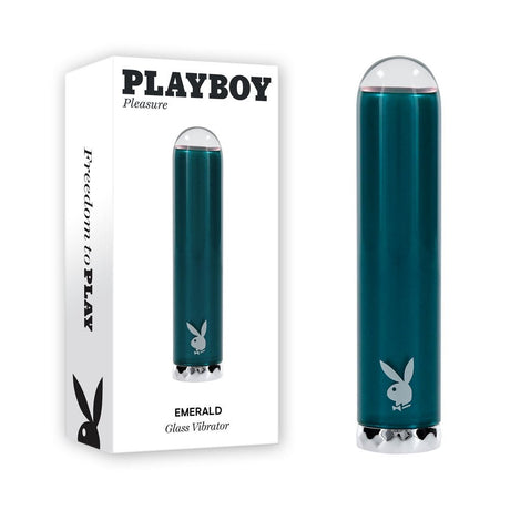 Playboy Pleasure EMERALD - USB Rechargeable Glass Tipped Bullet - BULLETS & EGGS