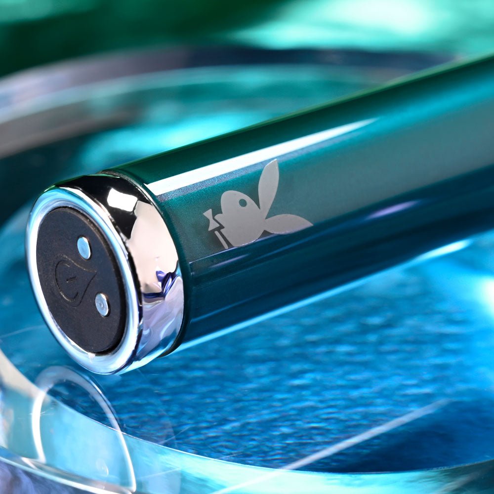 Playboy Pleasure EMERALD - USB Rechargeable Glass Tipped Bullet - BULLETS & EGGS