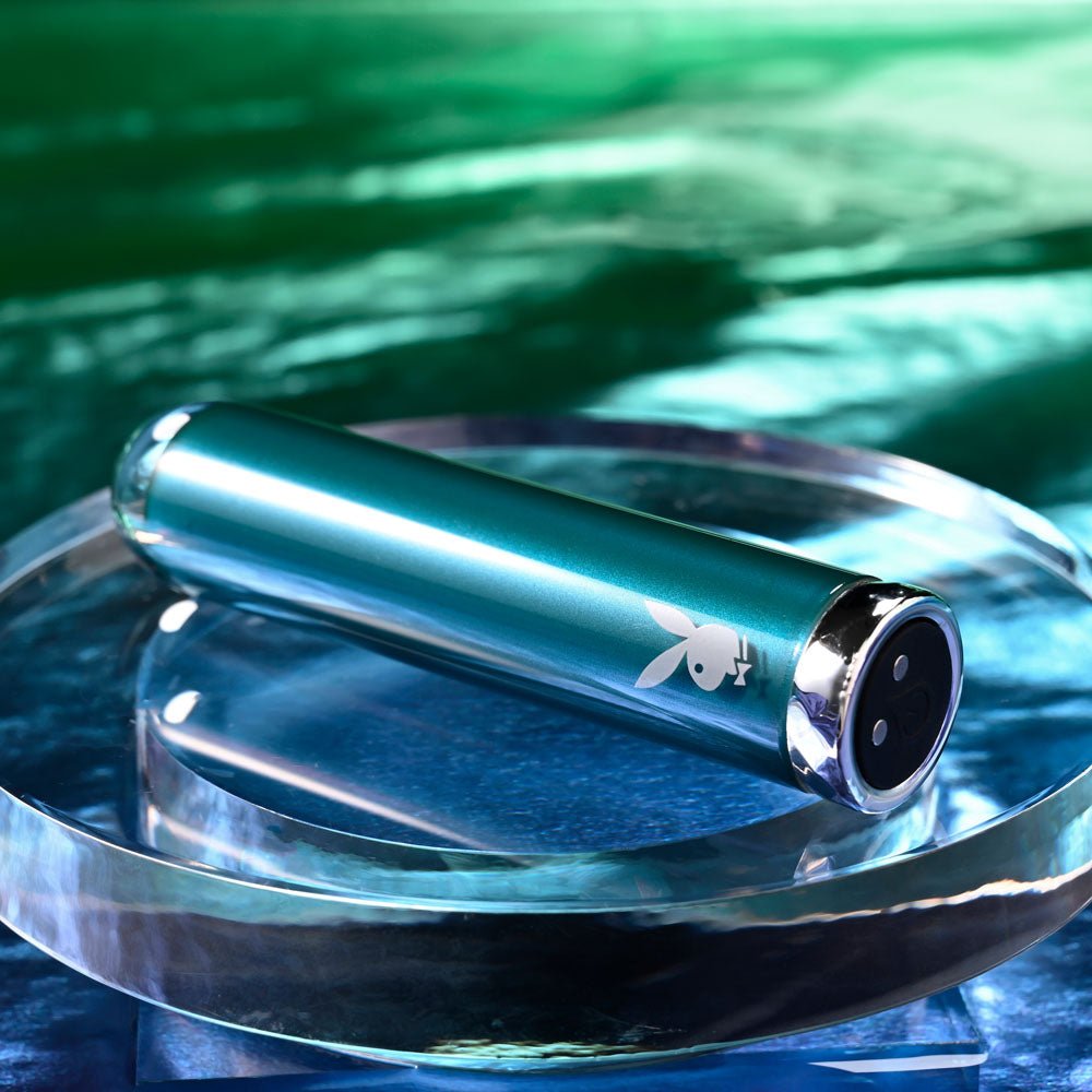 Playboy Pleasure EMERALD - USB Rechargeable Glass Tipped Bullet - BULLETS & EGGS