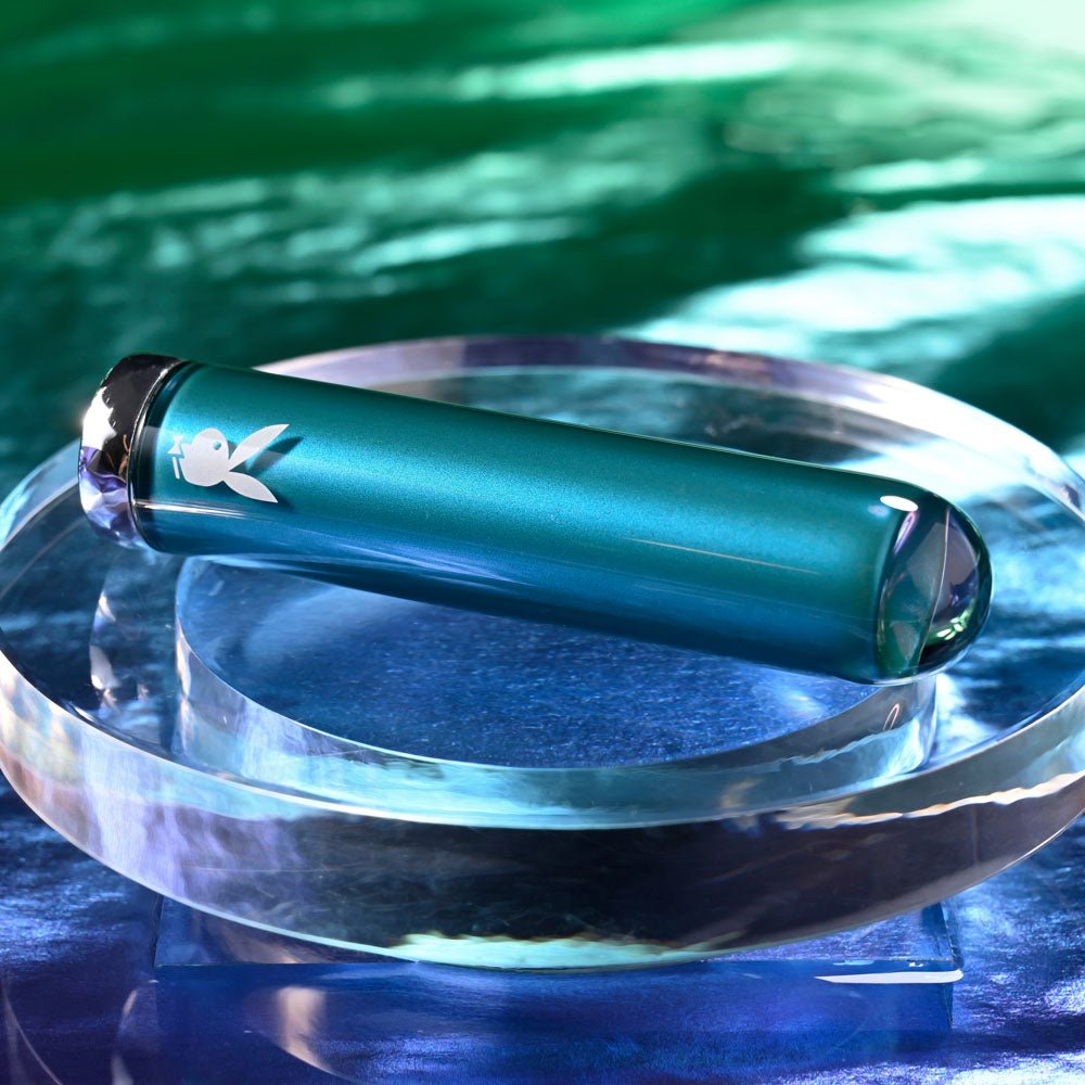 Playboy Pleasure EMERALD - USB Rechargeable Glass Tipped Bullet - BULLETS & EGGS