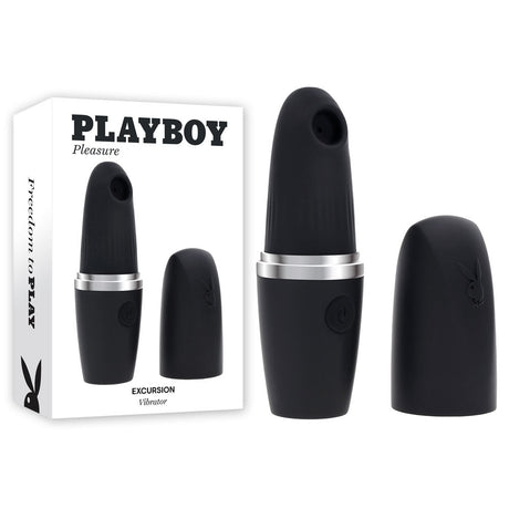 Playboy Pleasure EXCURSION - Black 14.2 cm USB Rechargeable Suction Stimulator - STIMULATORS