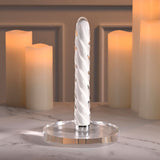 Playboy Pleasure IN A TWIST - White Glass Rechargeable Vibrator - VIBRATORS
