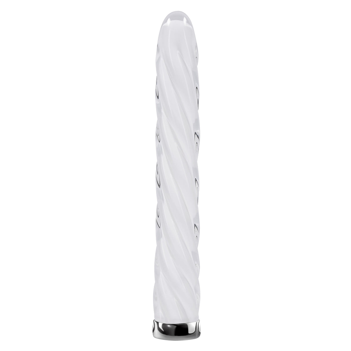 Playboy Pleasure IN A TWIST - White Glass Rechargeable Vibrator - VIBRATORS