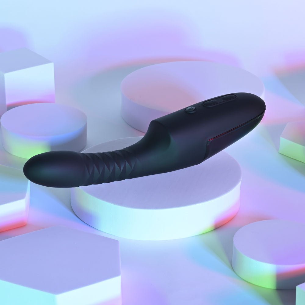 Playboy Pleasure Overdrive Thrusting Vibrator – Heated & Suction Base - VIBRATORS