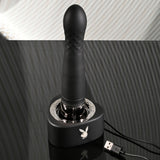 Playboy Pleasure PLEASURE ZONE - Black 21.4 cm Rechargeable Vibrator with USB Charging Dock - VIBRATORS