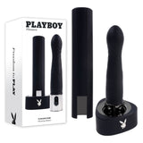 Playboy Pleasure PLEASURE ZONE - Black 21.4 cm Rechargeable Vibrator with USB Charging Dock - VIBRATORS