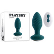 Playboy Pleasure SPINNING TAIL TEASER - Blue 9.7 cm USB Rechargeable Vibrating & Rotating Butt Plug with Wireless Remote - Anal Toys