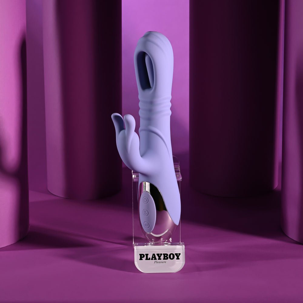 Playboy Pleasure Tap Me In Purple Rabbit Vibrator - VIBRATORS