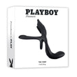 Playboy Pleasure The 3 Way - Black USB Rechargeable Vibrating Cock Ring with Wireless Remote - COCK RINGS