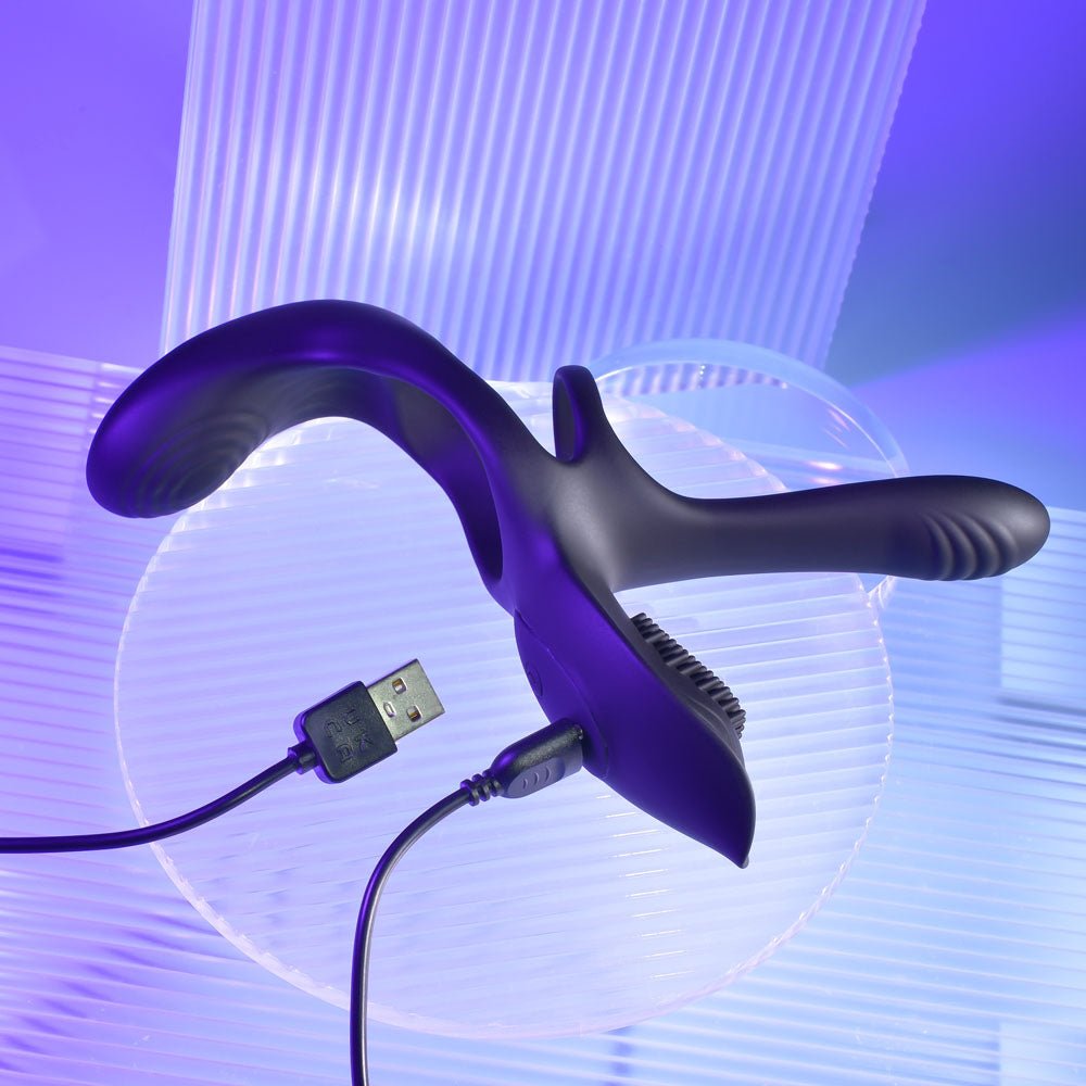 Playboy Pleasure The 3 Way - Vibrating Cock Ring with Wireless Remote - COCK RINGS