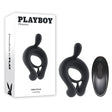 Playboy Pleasure TRIPLE PLAY - Black USB Rechargeable Cock Ring with Wireless Remote - COCK RINGS