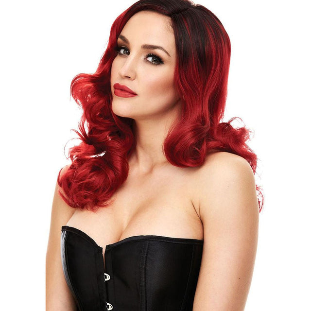 PLEASURE WIGS Candice - Red/Black - Red/Black Wig - LINGERIE & BODY WEAR