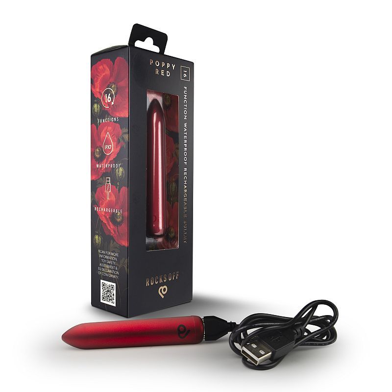 Poppy Red Rechargeable Bullet - Naughty by Nature Adult Store
