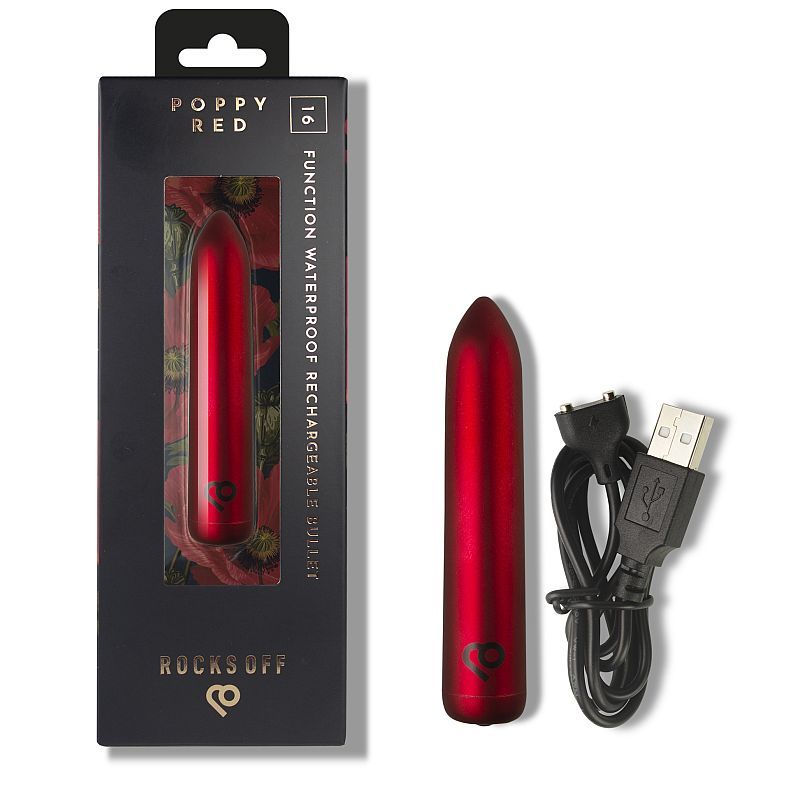 Poppy Red Rechargeable Bullet - Naughty by Nature Adult Store