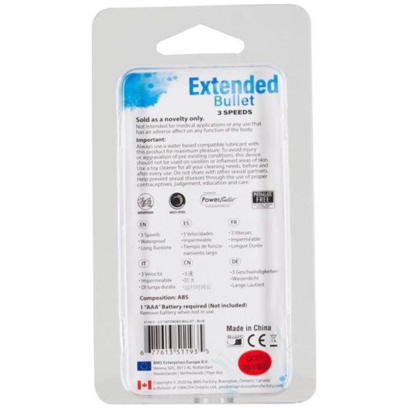 Power Bullet Extended 9cm 3 Speed Teal - Adult Toys