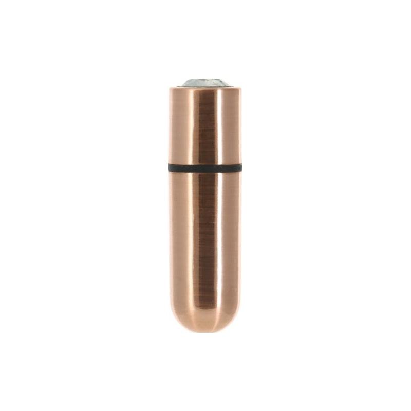 Power Bullet First Class 6cm Rechargeable w Crystal Rose Gold - Naughty by Nature Adult Store