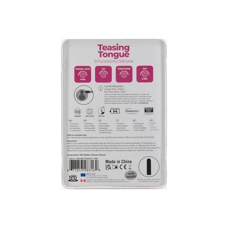 Power Bullet Teasing Tongue w Rechargeable Bullet Pink - Adult Toys