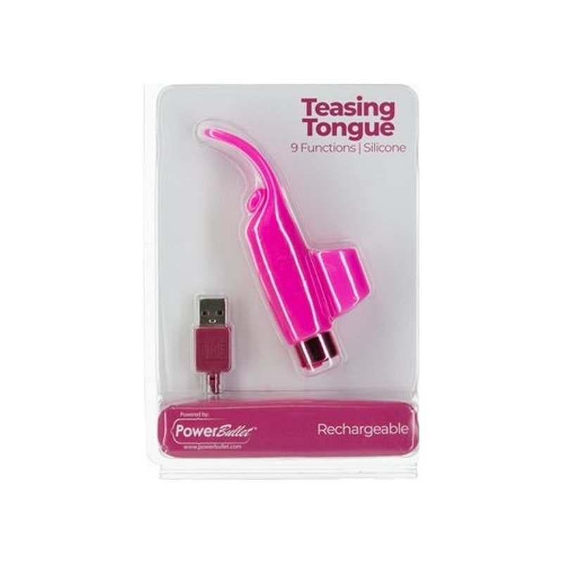 Power Bullet Teasing Tongue w Rechargeable Bullet Pink - Adult Toys
