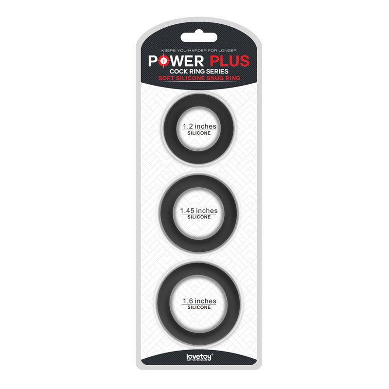 Power Plus Soft Silicone Snug Ring - Set of 3 Sizes - COCK RINGS