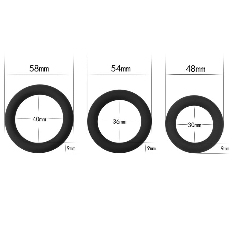 Power Plus Soft Silicone Snug Ring - Set of 3 Sizes - COCK RINGS