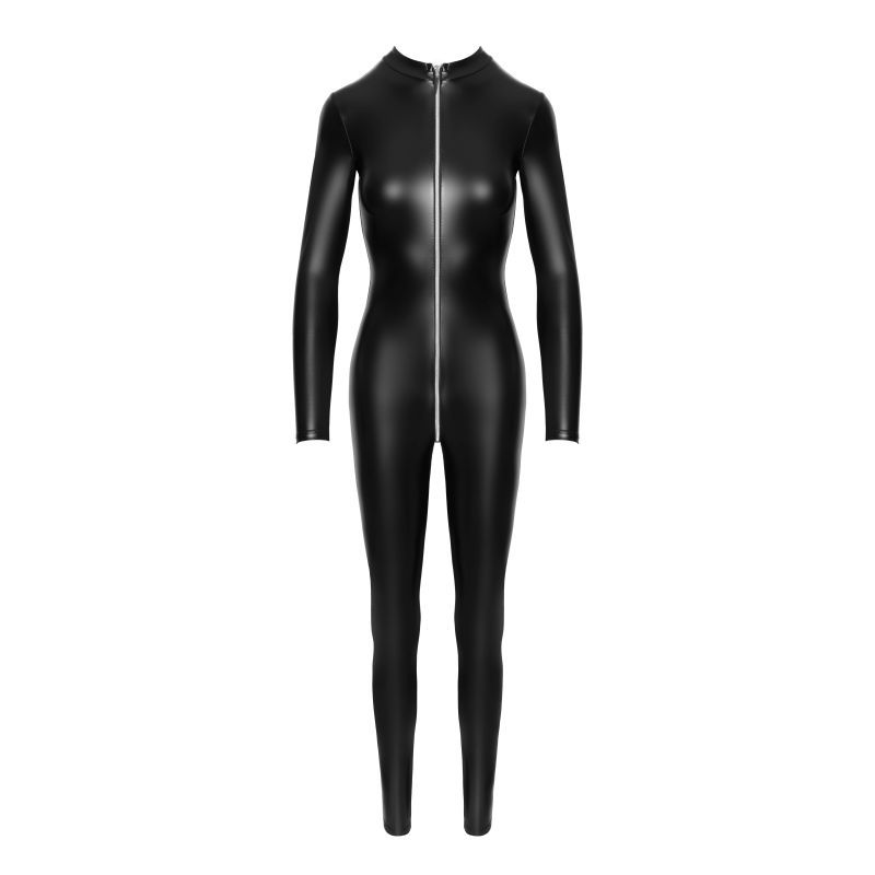 Power Wetlook Catsuit w Front Zipper - Lingerie