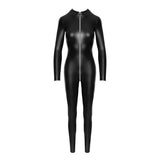 Power Wetlook Catsuit w Front Zipper - Lingerie