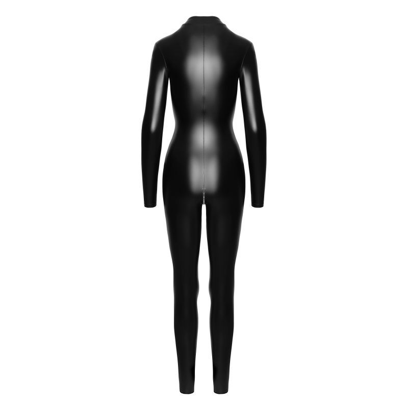 Power Wetlook Catsuit w Front Zipper - Lingerie