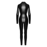 Power Wetlook Catsuit w Front Zipper - Lingerie