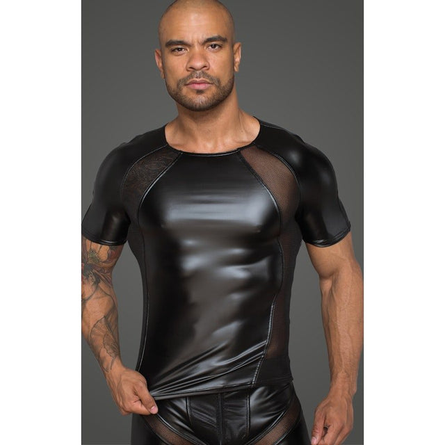 Power Wetlook Men T-shirt With 3D Net - Lingerie
