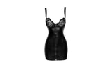 Power Wetlook Mini Dress w Lace Chest and Two Way Zipper - Naughty by Nature Adult Store