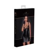 Power Wetlook Mini Dress w Lace Chest & Two Way Zipper - Lingerie