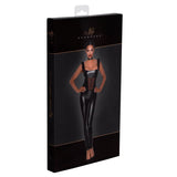 Power Wetlook Overall w Tulle Panel - Lingerie