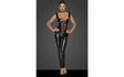 Power Wetlook Overall w Tulle Panel - Lingerie