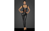 Power Wetlook Overall w Tulle Panel - Lingerie
