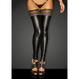 Power Wetlook Stockings w Siliconed Lace - Lingerie
