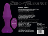 Zero Tolerance Tunnel Teaser - Purple 13.9 cm USB Rechargeable Butt Plug with Wireless Remote - Naughty by Nature Adult Store