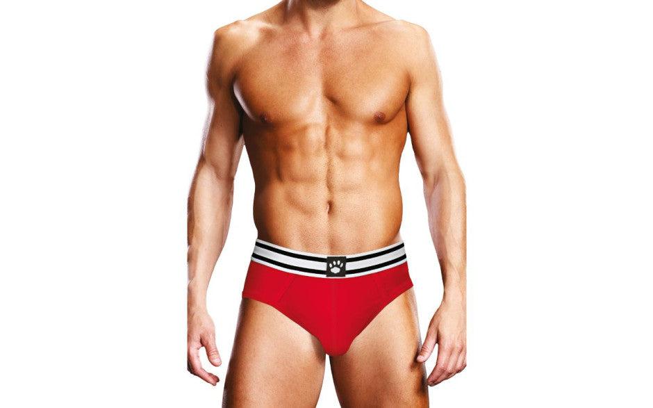Prowler Open Back Brief Red/White - Lingerie