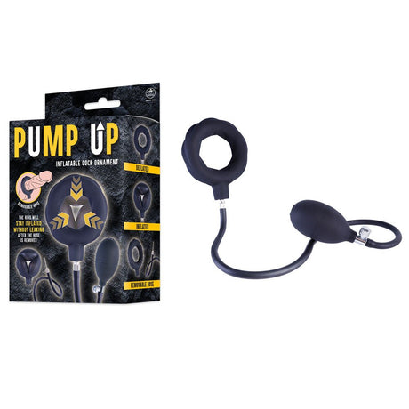 Pump Up Black Inflatable Cock Ring for Enhanced Erections - COCK RINGS