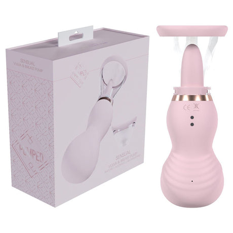 PUMPED Sensual Auto Vulva & Brest Pump - Pink - Pink USB Rechargeable Ladies Pump - PUMPS