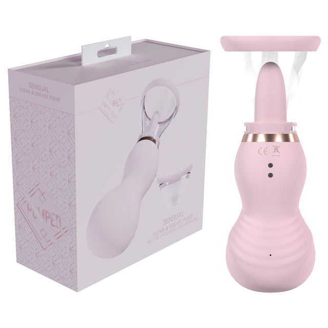PUMPED Sensual Auto Vulva & Brest Pump - Pink - Pink USB Rechargeable Ladies Pump - PUMPS