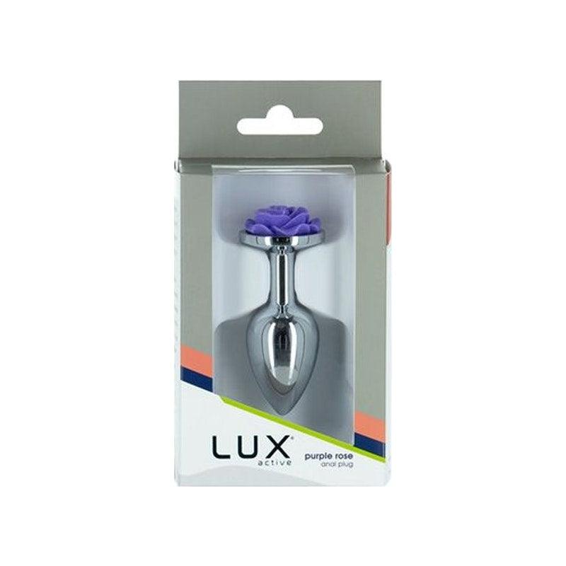 Purple Rose 3in Metal Butt Plug - Adult Toys