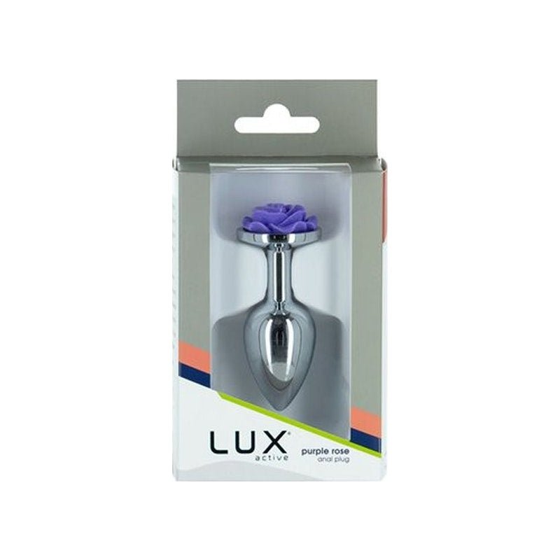 Purple Rose 3in Metal Butt Plug - Adult Toys