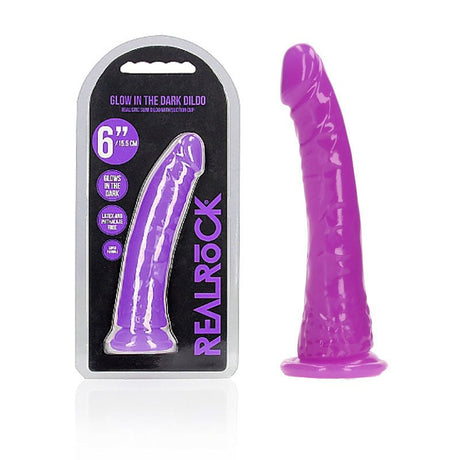 REALROCK 15.5 cm Slim Glow in the Dark Neon - Purple - DONGS