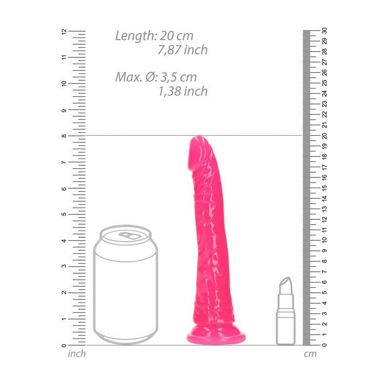 REALROCK 18 cm Slim Glow in the Dark Neon - Pink - DONGS - Naughty by Nature Adult Store