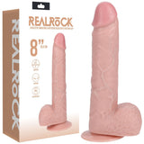 REALROCK 20cm Vibrating + Rotating Cock + Balls - Flesh - DONGS